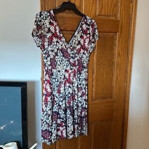 Kaleigh Amandine Knit Dress. Poly/Spandex. Cropped sleeves. Elastic waist.